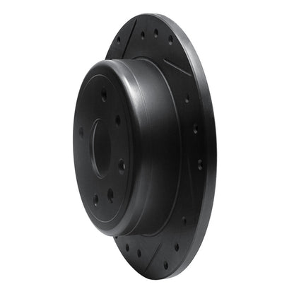 R1 Concepts R1 04-10 Chevrolet Epica (USA/Canada) Rear Left Drilled & Slotted Black Brake Rotor