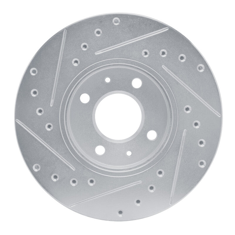 R1 Concepts R1 91-94 Nissan NX Front Right Drilled & Slotted Silver Brake Rotor