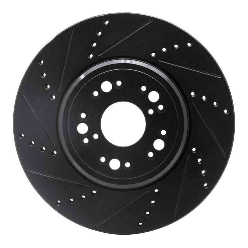 R1 Concepts R1 95-00 Lexus LS400 Front Left Drilled & Slotted Black Brake Rotor