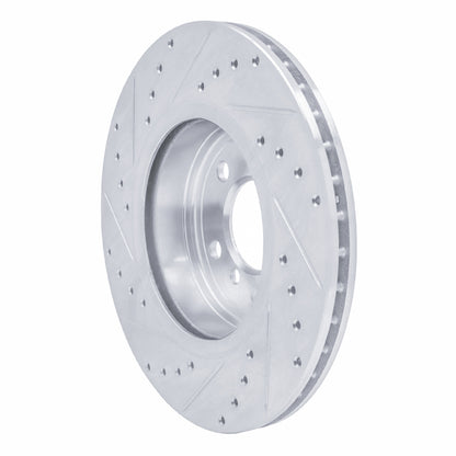 R1 Concepts R1 04-10 BMW X3 Front Right Drilled & Slotted Silver Brake Rotor