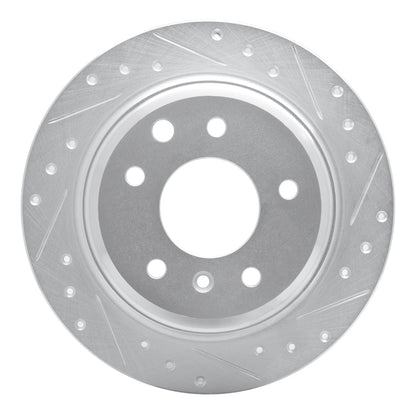 R1 Concepts R1 90-95 Jaguar XJ12 Rear Right Drilled & Slotted Silver Brake Rotor