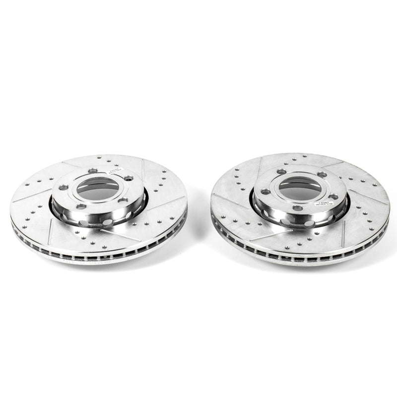 PowerStop Power Stop 2005 Audi A4 Front Evolution Drilled & Slotted Rotors - Pair
