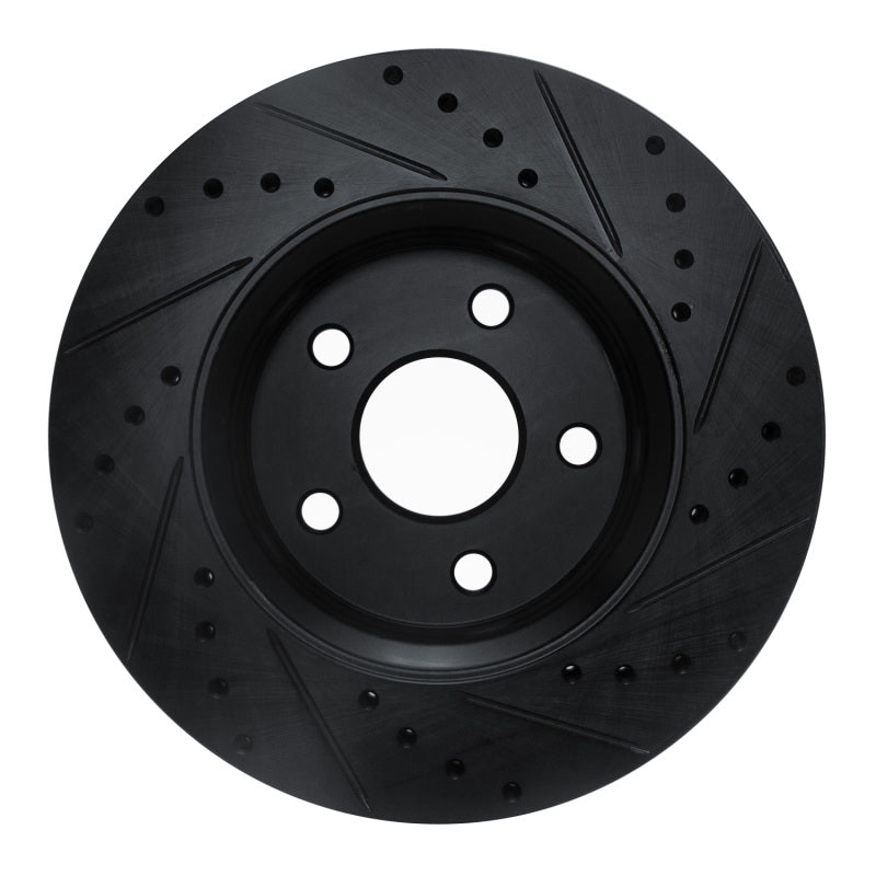 R1 Concepts R1 11-22 Dodge Durango Front Left Drilled & Slotted Black Brake Rotor