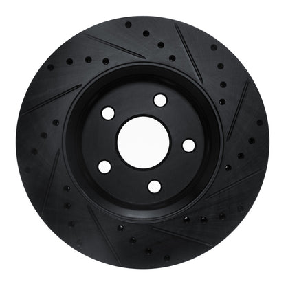 R1 Concepts R1 11-22 Dodge Durango Front Left Drilled & Slotted Black Brake Rotor