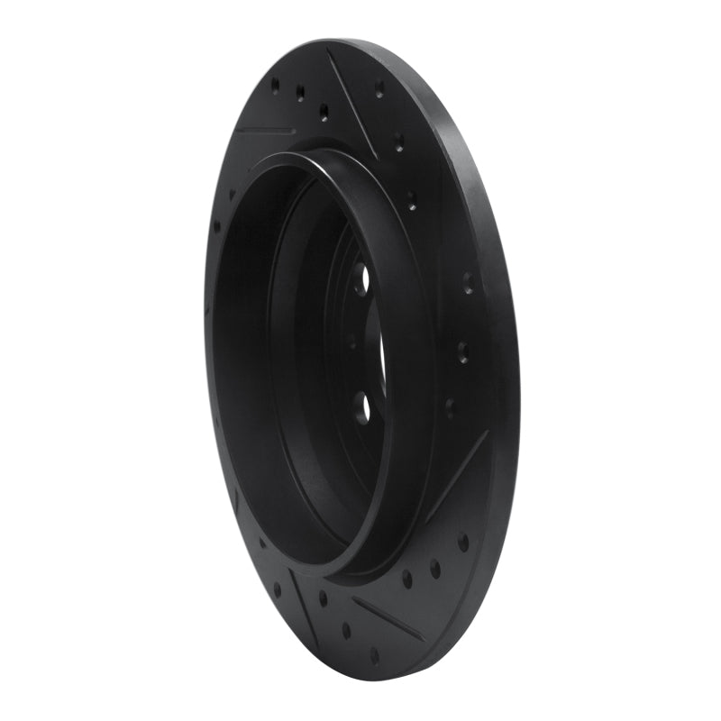 R1 Concepts R1 99-09 Volvo V70 Rear Left Drilled & Slotted Black Brake Rotor