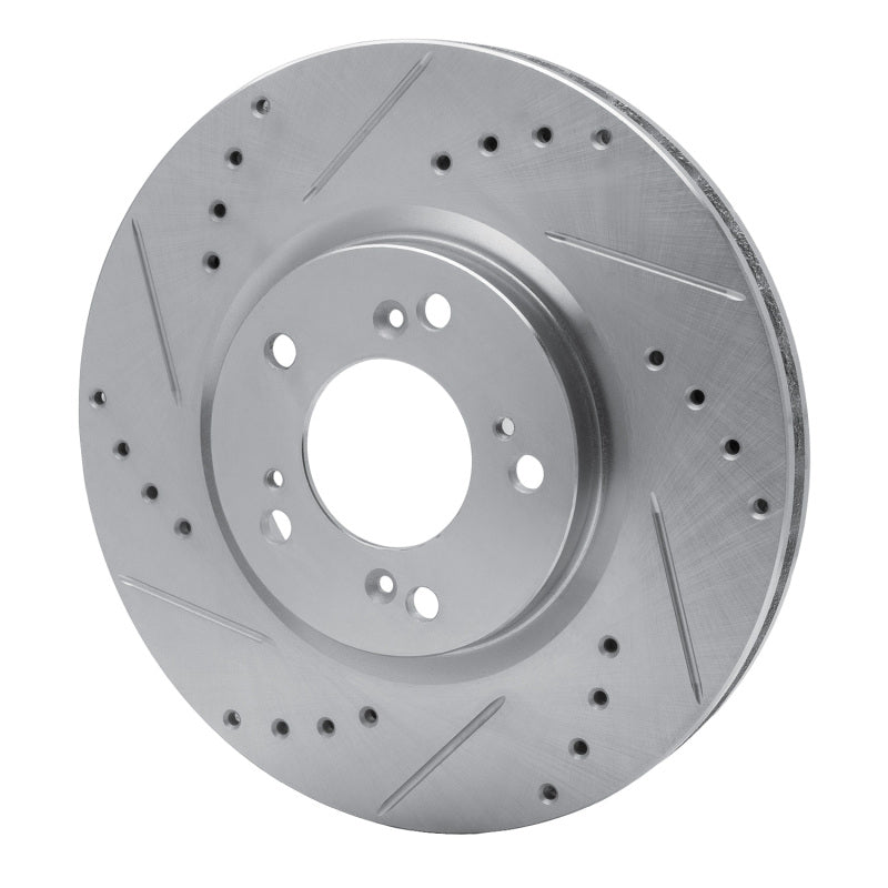 R1 Concepts R1 00-09 Honda S2000 Front Left Drilled & Slotted Silver Brake Rotor