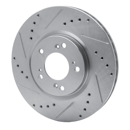 R1 Concepts R1 00-09 Honda S2000 Front Left Drilled & Slotted Silver Brake Rotor