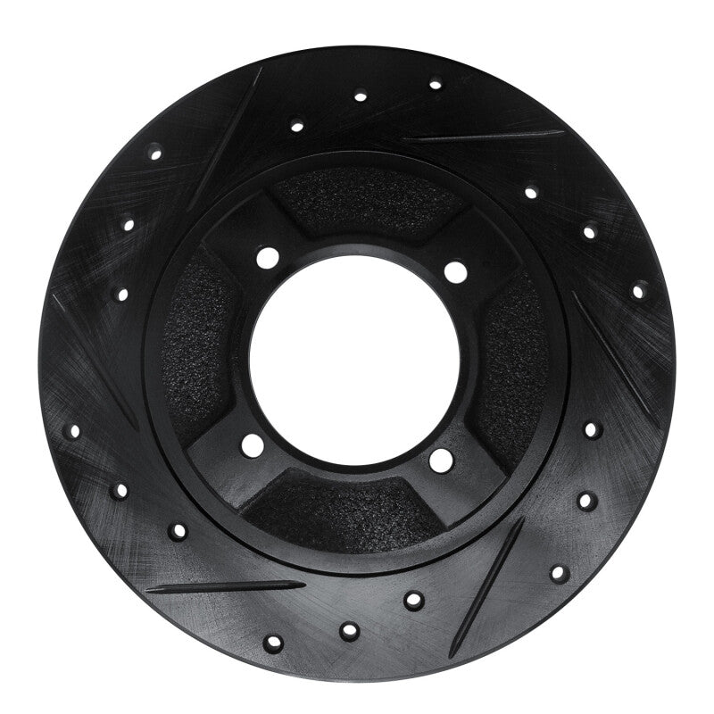 R1 Concepts R1 82-86 Nissan SENTRA Front Left Drilled & Slotted Black Brake Rotor