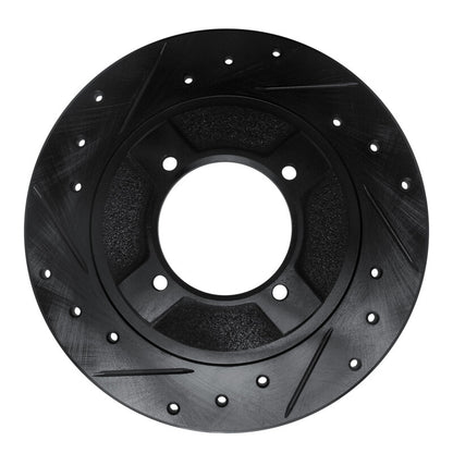 R1 Concepts R1 82-86 Nissan SENTRA Front Left Drilled & Slotted Black Brake Rotor