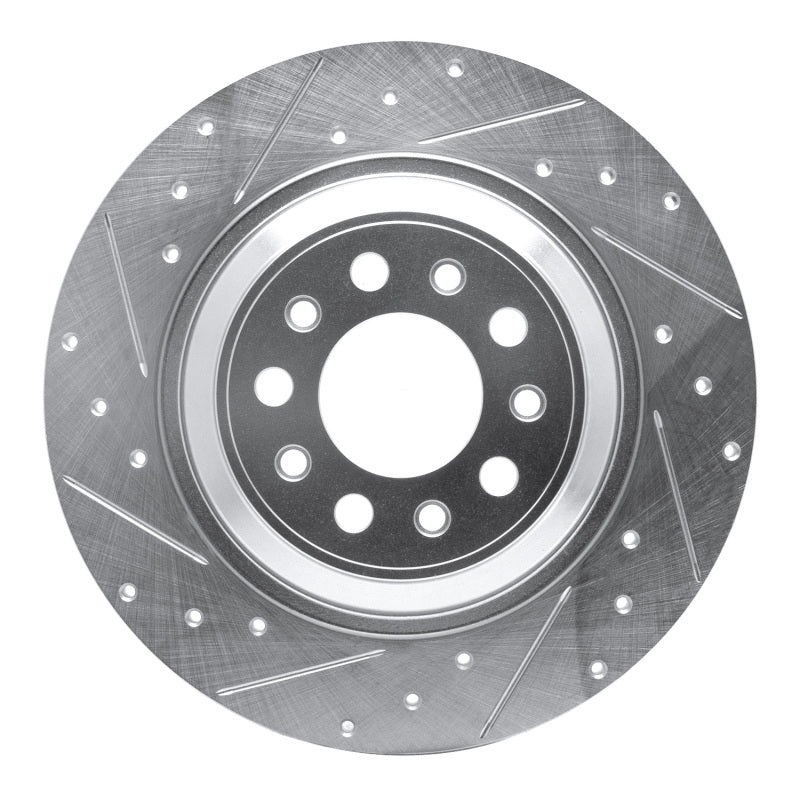 R1 Concepts R1 14-23 Jeep Cherokee Rear Left Drilled & Slotted Silver Brake Rotor