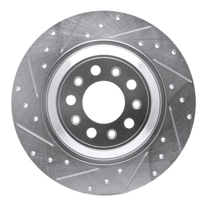R1 Concepts R1 14-23 Jeep Cherokee Rear Left Drilled & Slotted Silver Brake Rotor