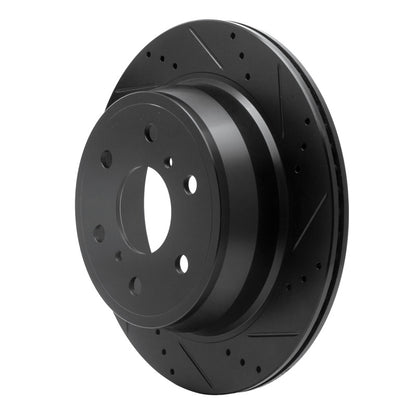 R1 Concepts R1 07-20 Cadillac Escalade Rear Right Drilled & Slotted Black Brake Rotor