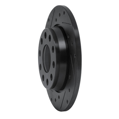 R1 Concepts R1 00-08 Audi A4 (USA/Canada) Rear Left Drilled & Slotted Black Brake Rotor