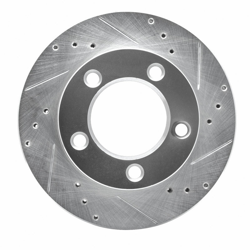 R1 Concepts R1 76-93 Ford F-150 4WD Front Right Drilled & Slotted Silver Brake Rotor