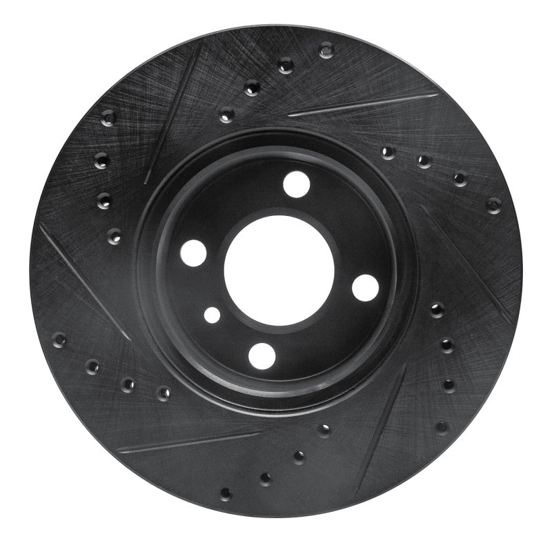 R1 Concepts R1 76-77 BMW 320I (USA/Canada) Front Right Drilled & Slotted Black Brake Rotor