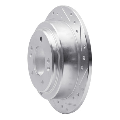 R1 Concepts R1 04-06 Kia AMANTI Rear Right Drilled & Slotted Silver Brake Rotor