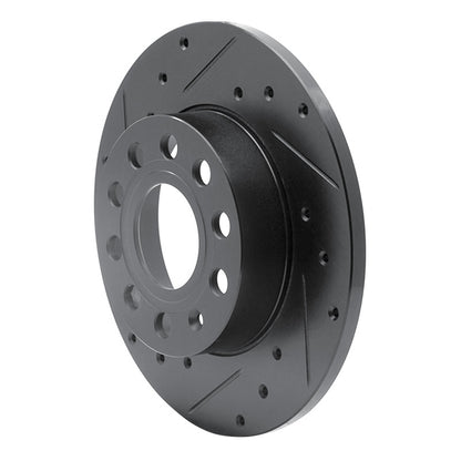 R1 Concepts R1 05-13 Audi A3 Rear Left Drilled & Slotted Black Brake Rotor