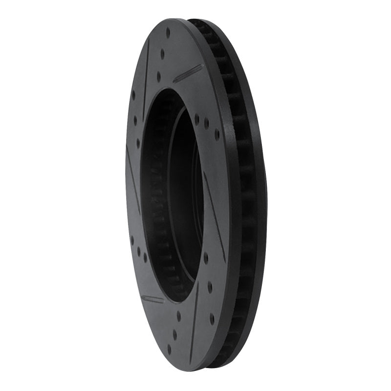 R1 Concepts R1 10-17 Lexus CT200H Front Right Drilled & Slotted Black Brake Rotor