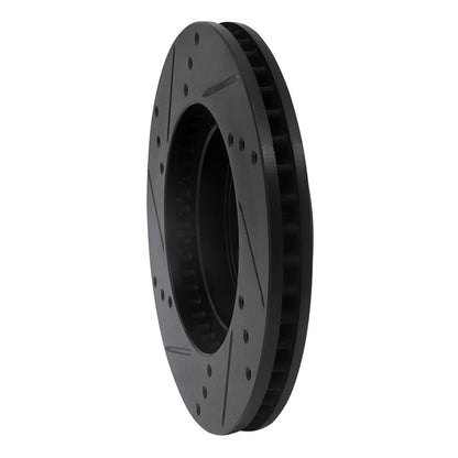 R1 Concepts R1 10-17 Lexus CT200H Front Right Drilled & Slotted Black Brake Rotor