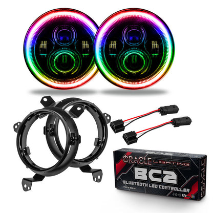 ORACLE Lighting Oracle Jeep Wrangler JL/JT 7in. High Powered LED Headlights (Pair) - w/ BC1 Controller