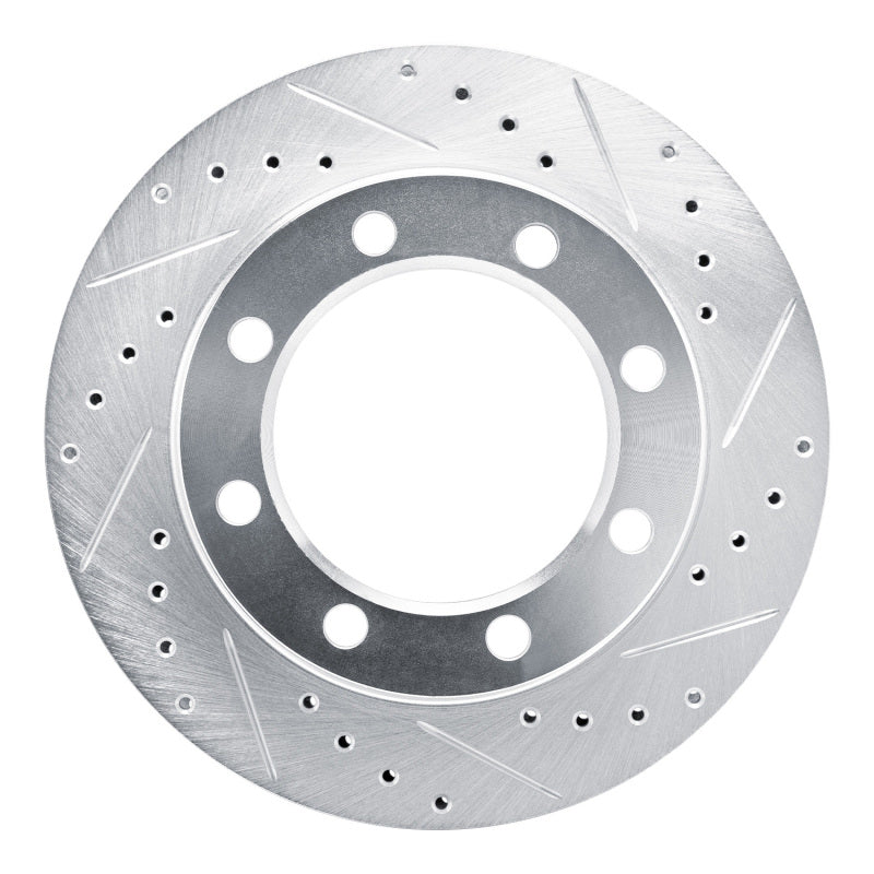 R1 Concepts R1 77-79 Ford F-350 4WD (Excl Super Duty) Front Right Drilled & Slotted Silver Brake Rotor