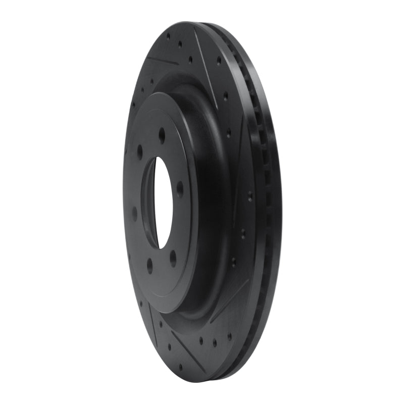R1 Concepts R1 21-25 Ford F-150 RWD Rear Right Drilled & Slotted Black Brake Rotor