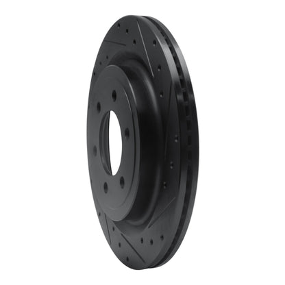 R1 Concepts R1 21-25 Ford F-150 RWD Rear Right Drilled & Slotted Black Brake Rotor