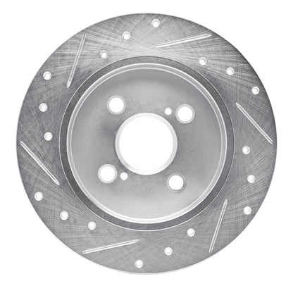 R1 Concepts R1 12-18 Toyota Yaris (USA/Canada) Rear Right Drilled & Slotted Silver Brake Rotor