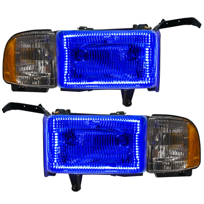 ORACLE Lighting Oracle 94-02 Dodge Ram Pre-Assembled Halo Headlights - ColorSHIFT