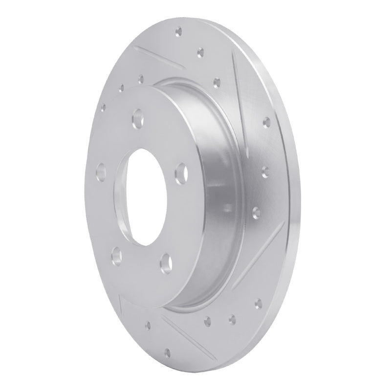 R1 Concepts R1 04-13 Mazda 3 Rear Right Drilled & Slotted Silver Brake Rotor