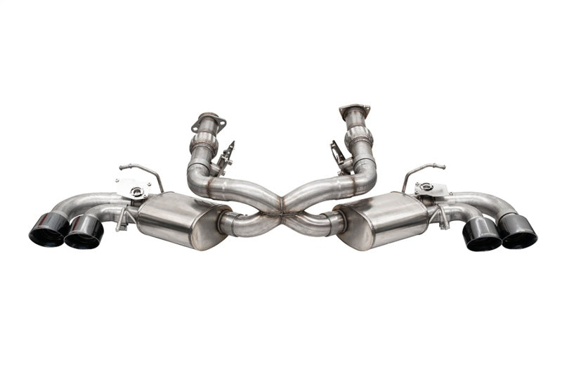 CORSA Performance Corsa 20-25 Corvette C8 3in Valved Cat-Back 4.5in Blk Quad Tips Fits Factory Perf Exhaust DeletesAFM