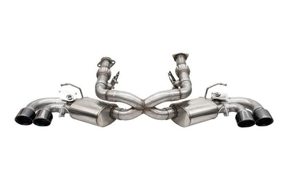 CORSA Performance Corsa 20-25 Corvette C8 3in Valved Cat-Back 4.5in Blk Quad Tips Fits Factory Perf Exhaust DeletesAFM