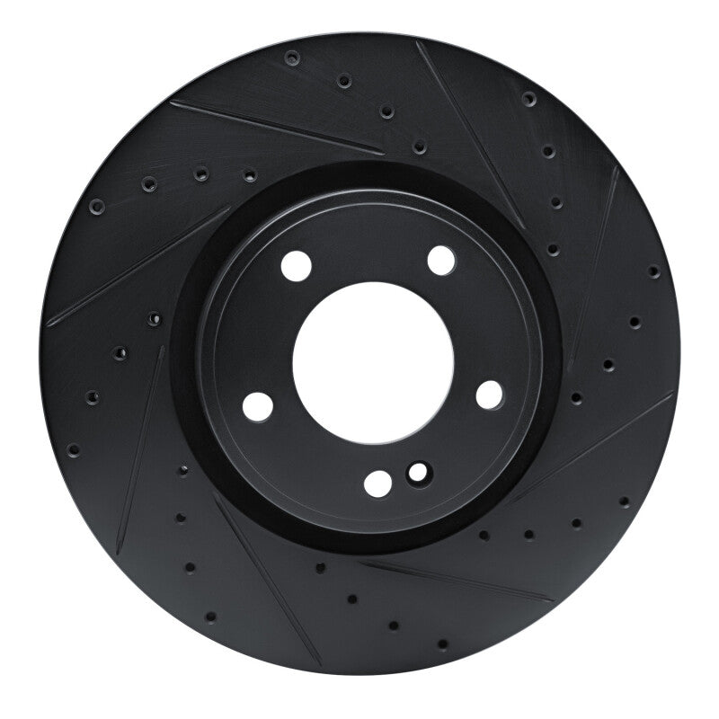 R1 Concepts R1 19-25 Mercedes-Benz G550 Front Right Drilled & Slotted Black Brake Rotor