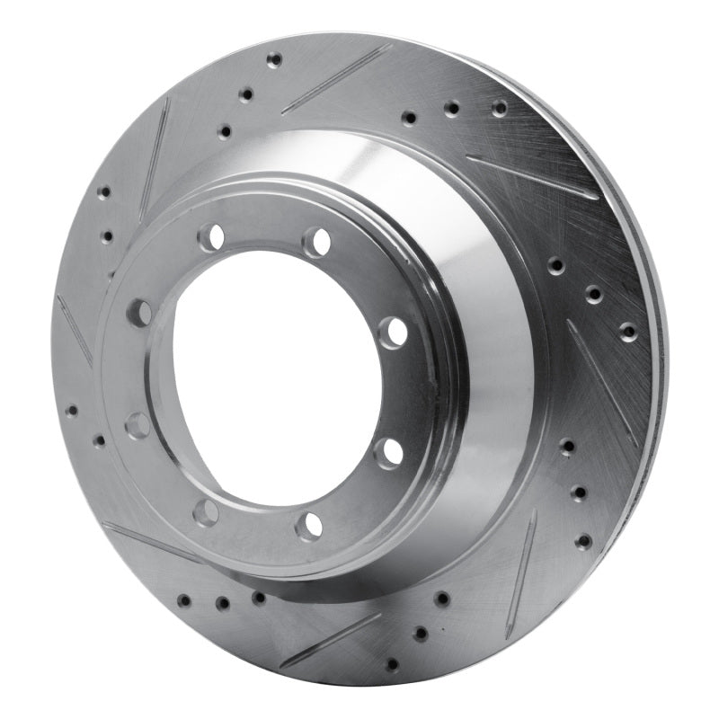 R1 Concepts R1 08-20 Ford E-Super Duty Rear Left Drilled & Slotted Silver Brake Rotor