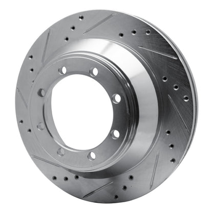R1 Concepts R1 08-20 Ford E-Super Duty Rear Left Drilled & Slotted Silver Brake Rotor