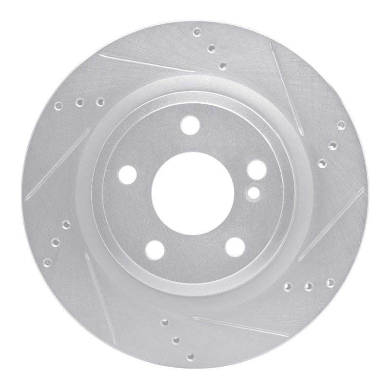 R1 Concepts R1 14-19 Mercedes-Benz CLA250 Rear Right Drilled & Slotted Silver Brake Rotor