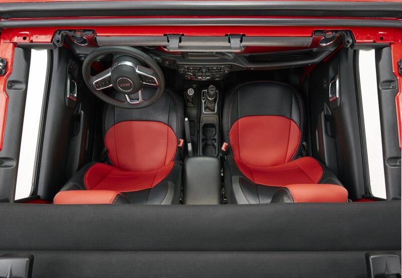 PRP Seats PRP 2018+ Jeep Wrangler JL/2 door/Rubicon Front Seat Covers (Pair) - Black/Red