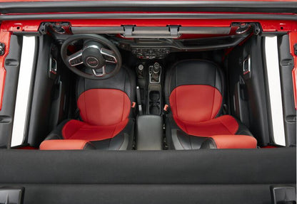 PRP Seats PRP 2018+ Jeep Wrangler JL/2 door/Rubicon Front Seat Covers (Pair) - Black/Red