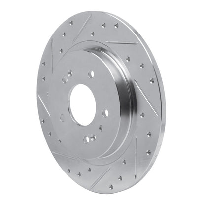 R1 Concepts R1 19-25 Hyundai SANTA FE Rear Left Drilled & Slotted Silver Brake Rotor