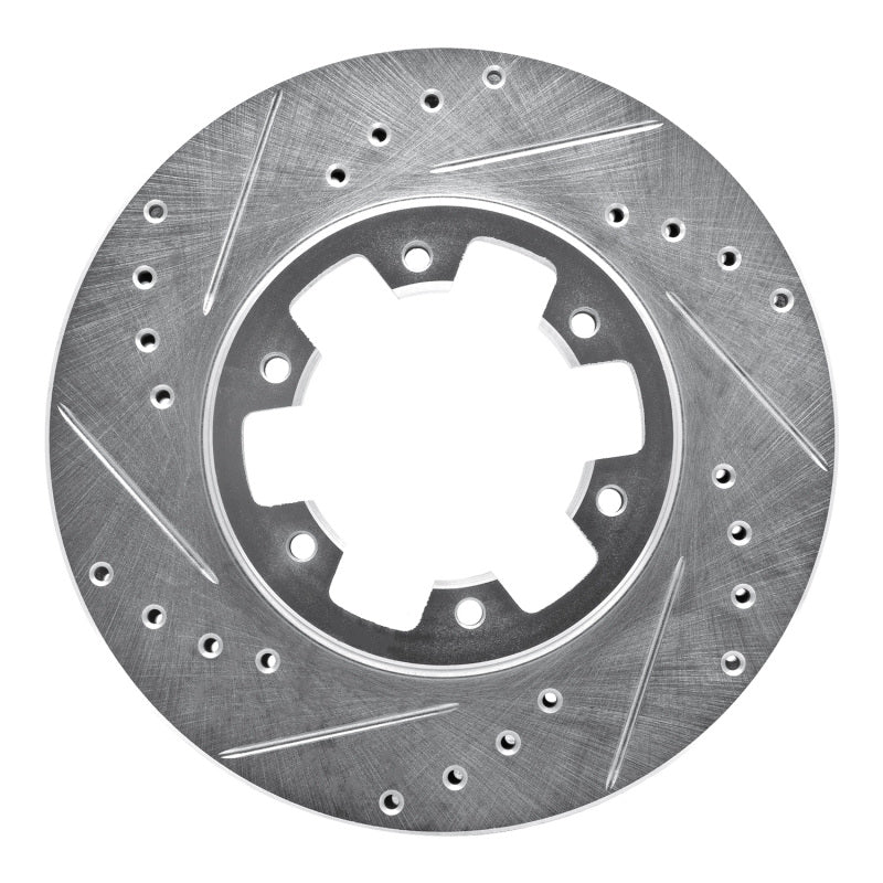 R1 Concepts R1 85-02 Nissan Pickup Hardbody Front Left Drilled & Slotted Silver Brake Rotor