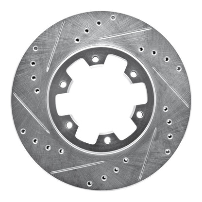 R1 Concepts R1 85-02 Nissan Pickup Hardbody Front Left Drilled & Slotted Silver Brake Rotor