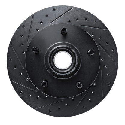 R1 Concepts R1 94-01 Ford F-150 RWD Front Left Drilled & Slotted Black Brake Rotor