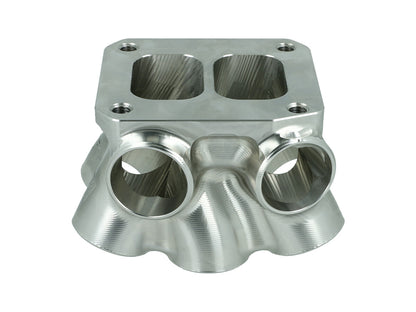 Turbozentrum 117621 6-Cyl. CNC stainless steel collector T4 Twinscroll with 2x external Wastegate ports