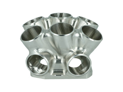 Turbozentrum 117621 6-Cyl. CNC stainless steel collector T4 Twinscroll with 2x external Wastegate ports