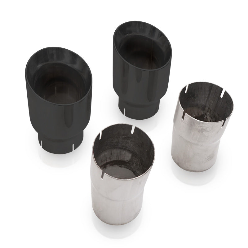 Stainless Works 4in Double Wall Slash-Cut Black Tip Kit