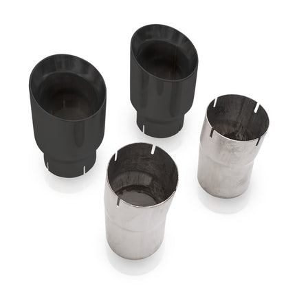 Stainless Works 4in Double Wall Slash-Cut Black Tip Kit