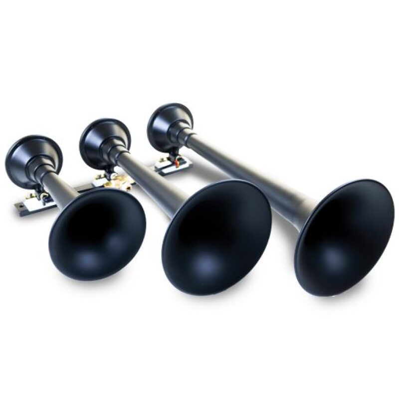 Kleinn Air Horns Kleinn Black Triple Horn/ 18.25In/ 14.75In/10In - XCR2.0 Coated Spun Steel