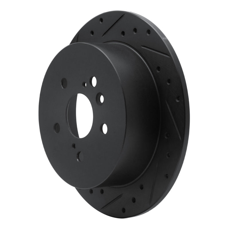 R1 Concepts R1 09-15 Toyota Venza Rear Left Drilled & Slotted Black Brake Rotor