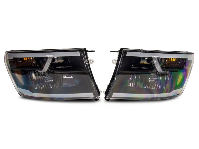 Raxiom 09-18 Dodge RAM 1500/2500/3500 Axial Headlights w/ SEQL LED Bar- Black Housing (Clear Lens)