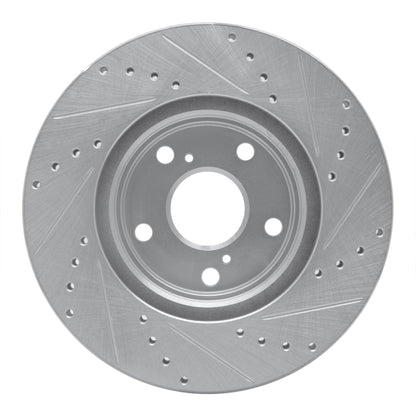 R1 Concepts R1 99-07 Lexus ES300 Front Left Drilled & Slotted Silver Brake Rotor